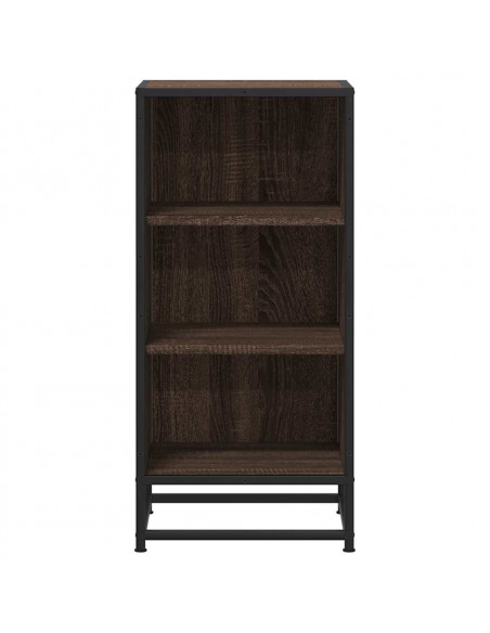 Credenza Rovere Marrone 35,5x35x76 cm in Truciolato e Metallo