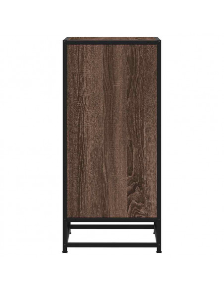 Credenza Rovere Marrone 35,5x35x76 cm in Truciolato e Metallo