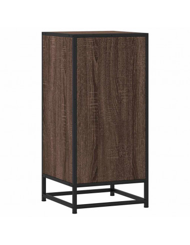 Credenza Rovere Marrone 35,5x35x76 cm in Truciolato e Metallo