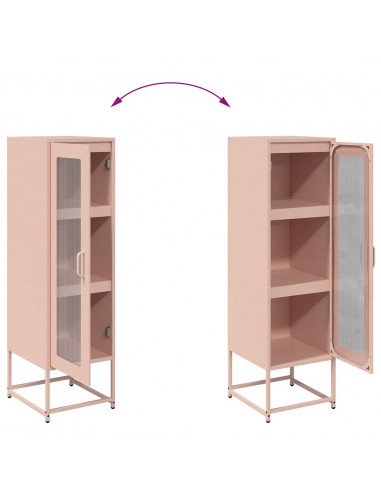 Credenza Rosa 36x39x123 cm Acciaio Laminato a Freddo