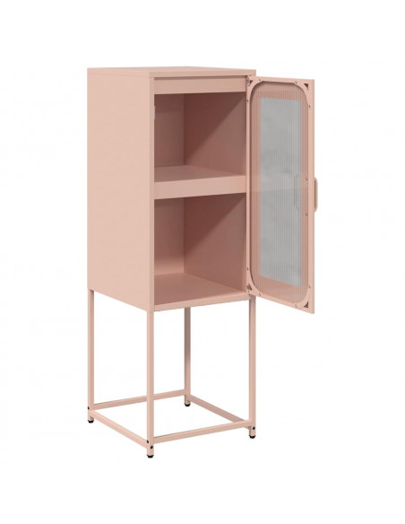 Credenza Rosa 36x39x107 cm in Acciaio Laminato a Freddo