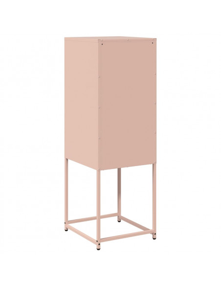 Credenza Rosa 36x39x107 cm in Acciaio Laminato a Freddo