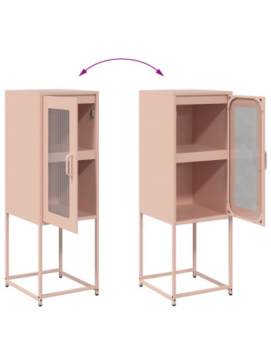 Credenza Rosa 36x39x107 cm in Acciaio Laminato a Freddo