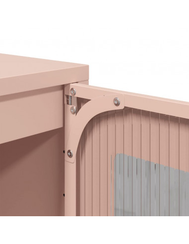 Credenza Rosa 36x39x107 cm in Acciaio Laminato a Freddo