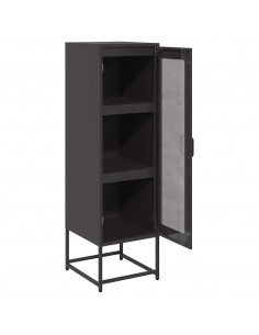 Credenza Nera 36x39x123 cm Acciaio Laminato a Freddo