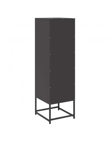 Credenza Nera 36x39x123 cm Acciaio Laminato a Freddo