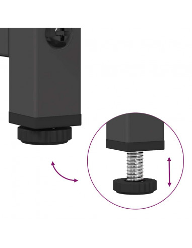 Credenza Nera 36x39x123 cm Acciaio Laminato a Freddo