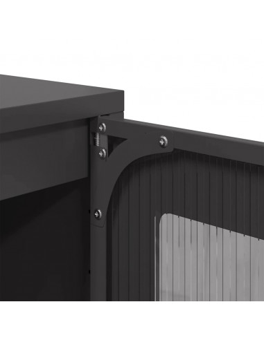 Credenza Nera 36x39x123 cm Acciaio Laminato a Freddo