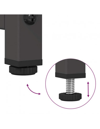 Credenza Nera 36x39x107 cm in Acciaio Laminato a Freddo