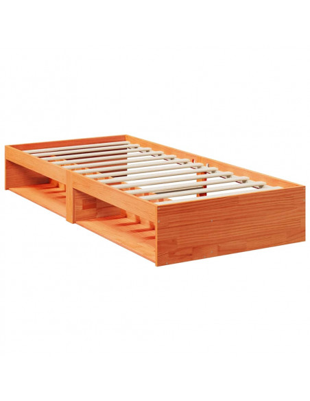 Dormeuse senza Materasso Marrone Cera 80x200 cm Legno di Pino