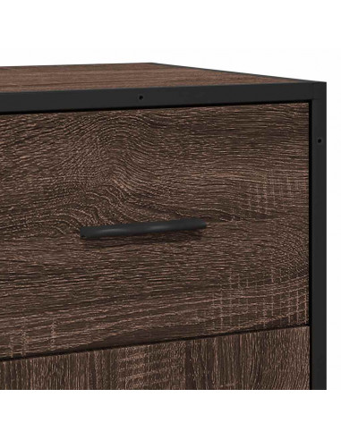 Credenza Rovere Marrone 35,5x35x76 cm in Truciolato e Metallo