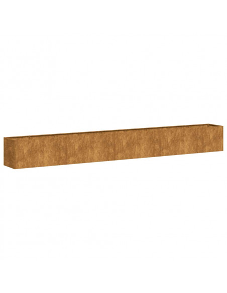 Fioriera Arrugginita 360x40x40 cm in Acciaio Corten