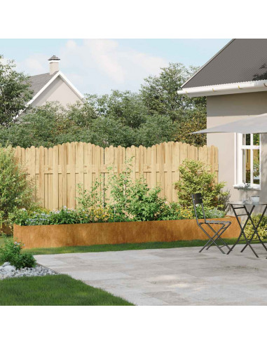 Fioriera Arrugginita 360x40x40 cm in Acciaio Corten