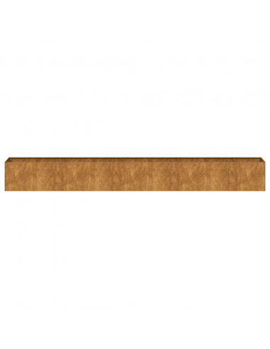 Fioriera Arrugginita 360x40x40 cm in Acciaio Corten