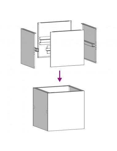Fioriera Antracite 40x40x40 cm in Acciaio Laminato a Freddo