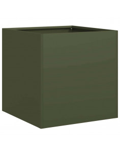 Fioriera Verde Oliva 40x40x40 cm in Acciaio Laminato a Freddo
