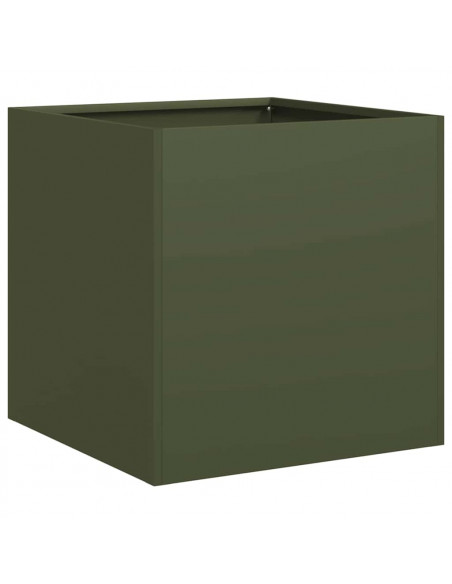 Fioriera Verde Oliva 40x40x40 cm in Acciaio Laminato a Freddo