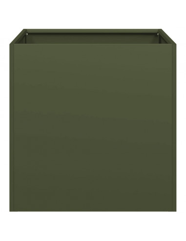 Fioriera Verde Oliva 40x40x40 cm in Acciaio Laminato a Freddo