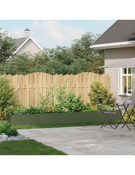 Fioriera Verde Oliva 360x40x40 cm in Acciaio Laminato a Freddo