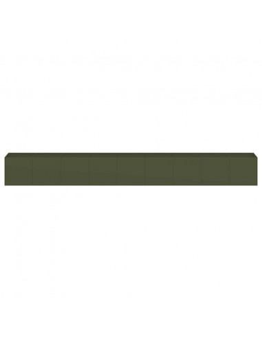 Fioriera Verde Oliva 360x40x40 cm in Acciaio Laminato a Freddo