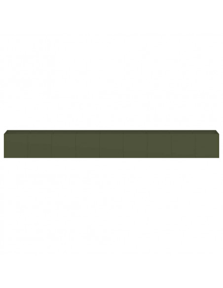 Fioriera Verde Oliva 360x40x40 cm in Acciaio Laminato a Freddo