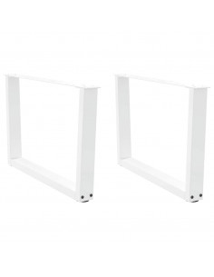 Gambe per Tavolo Pranzo a V 2 pz Bianco 70x(42-43,3)cm Acciaio