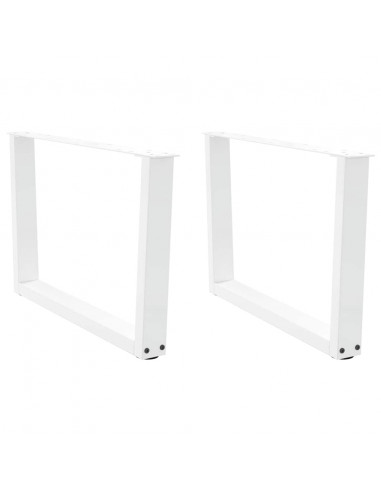 Gambe per Tavolo Pranzo a V 2 pz Bianco 70x(42-43,3)cm Acciaio