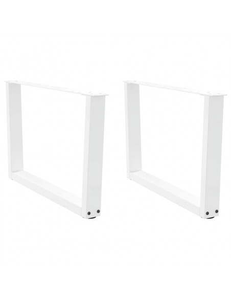 Gambe per Tavolo Pranzo a V 2 pz Bianco 70x(42-43,3)cm Acciaio
