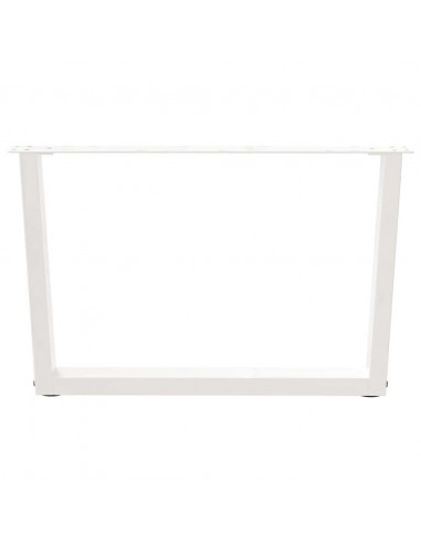 Gambe per Tavolo Pranzo a V 2 pz Bianco 70x(42-43,3)cm Acciaio