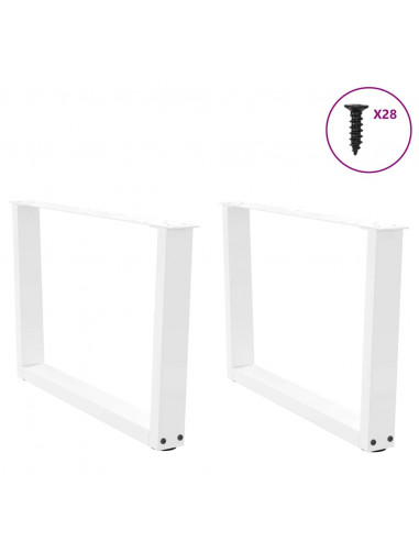 Gambe per Tavolo Pranzo a V 2 pz Bianco 70x(42-43,3)cm Acciaio