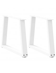 Gambe per Tavolo Pranzo a V 2 pz Bianco 70x(42-43,3)cm Acciaio