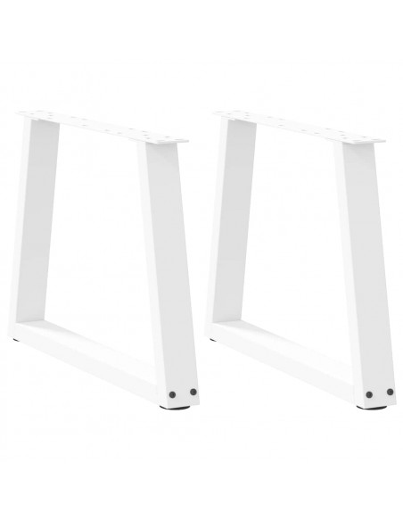 Gambe per Tavolo Pranzo a V 2 pz Bianco 70x(42-43,3)cm Acciaio