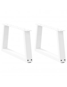 Gambe per Tavolo Pranzo a V 2 pz Bianco 70x(30-31,3)cm Acciaio