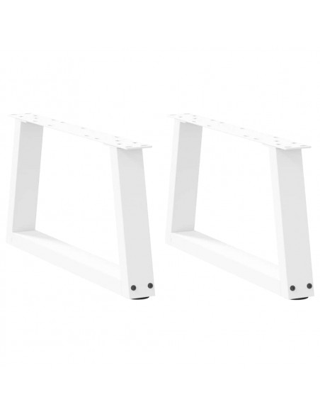 Gambe per Tavolo Pranzo a V 2 pz Bianco 70x(30-31,3)cm Acciaio