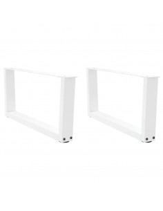 Gambe per Tavolo Pranzo a V 2 pz Bianco 70x(30-31,3)cm Acciaio