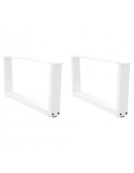 Gambe per Tavolo Pranzo a V 2 pz Bianco 70x(30-31,3)cm Acciaio