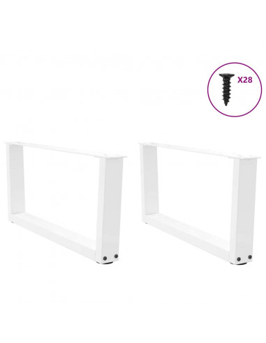 Gambe per Tavolo Pranzo a V 2 pz Bianco 70x(30-31,3)cm Acciaio