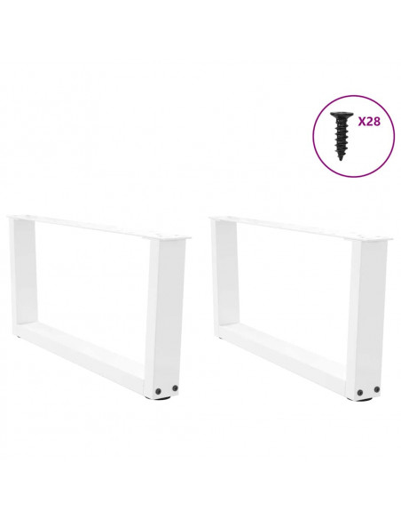 Gambe per Tavolo Pranzo a V 2 pz Bianco 70x(30-31,3)cm Acciaio