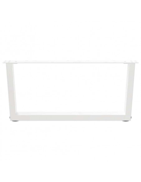 Gambe per Tavolo Pranzo a V 2 pz Bianco 70x(30-31,3)cm Acciaio