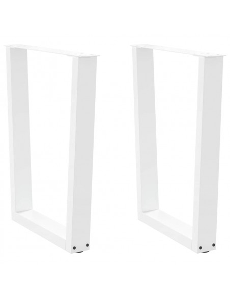 Gambe per Tavolo Pranzo a V 2 pz Bianco 60x(72-73,3)cm Acciaio