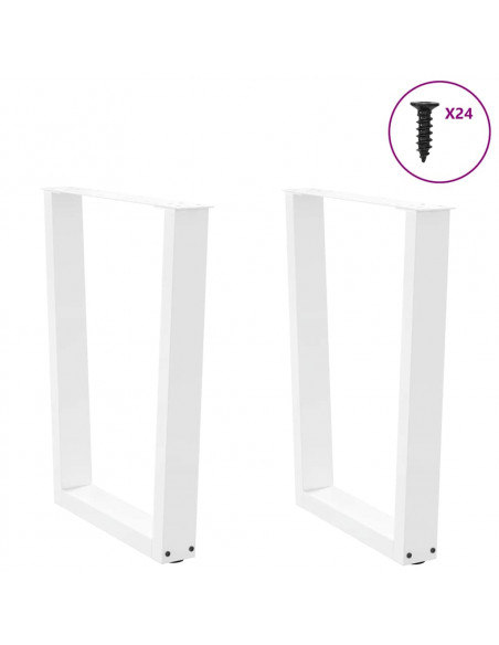 Gambe per Tavolo Pranzo a V 2 pz Bianco 60x(72-73,3)cm Acciaio