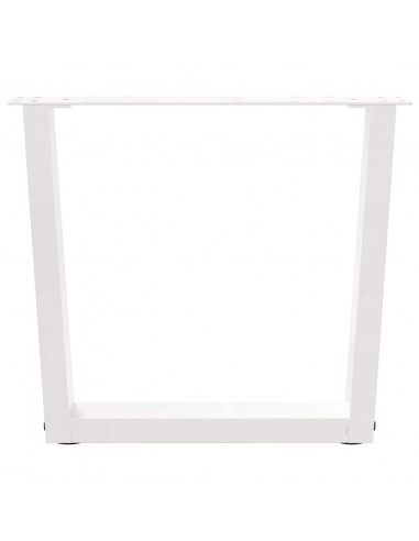 Gambe per Tavolo Pranzo a V 2 pz Bianco 60x(42-43,3)cm Acciaio
