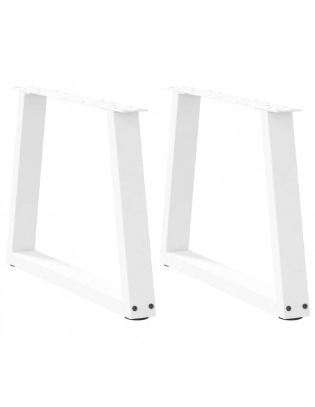 Gambe per Tavolo Pranzo a V 2 pz Bianco 60x(42-43,3)cm Acciaio