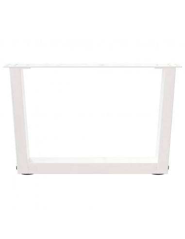 Gambe per Tavolo Pranzo a V 2 pz Bianco 60x(30-31,3)cm Acciaio