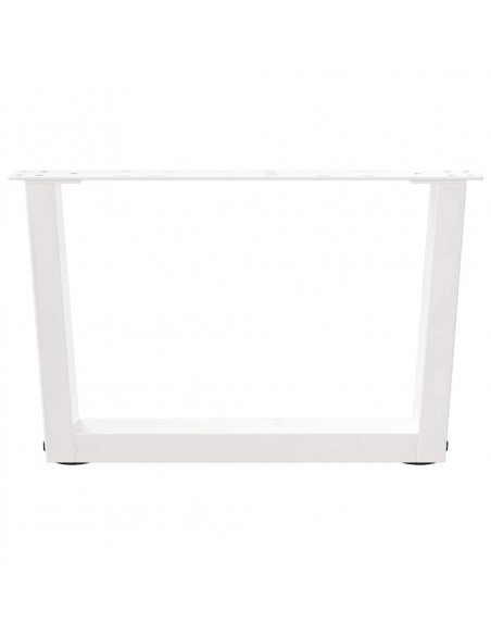 Gambe per Tavolo Pranzo a V 2 pz Bianco 60x(30-31,3)cm Acciaio