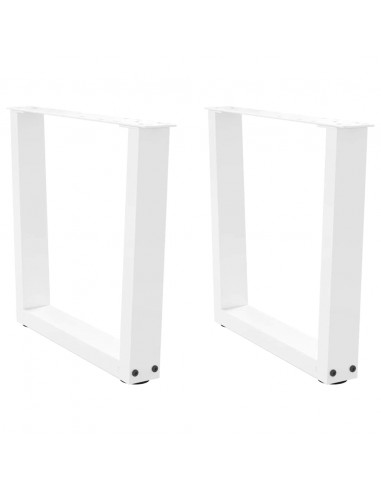 Gambe per Tavolo Pranzo a V 2 pz Bianco 50x(42-43,3)cm Acciaio