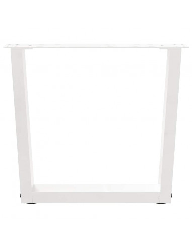 Gambe per Tavolo Pranzo a V 2 pz Bianco 50x(42-43,3)cm Acciaio