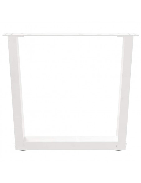 Gambe per Tavolo Pranzo a V 2 pz Bianco 50x(42-43,3)cm Acciaio