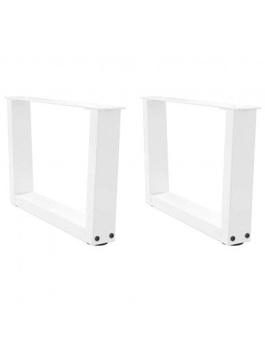 Gambe per Tavolo Pranzo a V 2 pz Bianco 50x(30-31,3)cm Acciaio