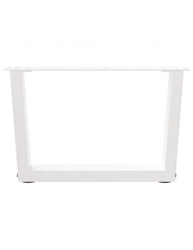 Gambe per Tavolo Pranzo a V 2 pz Bianco 50x(30-31,3)cm Acciaio
